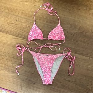 Triangl vinca pink leopard bikini